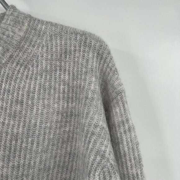 Quince Women's Heather Gray Baby Alpaca-Merino Wool Crew Pullover Sweater sz S - Picture 3 of 6